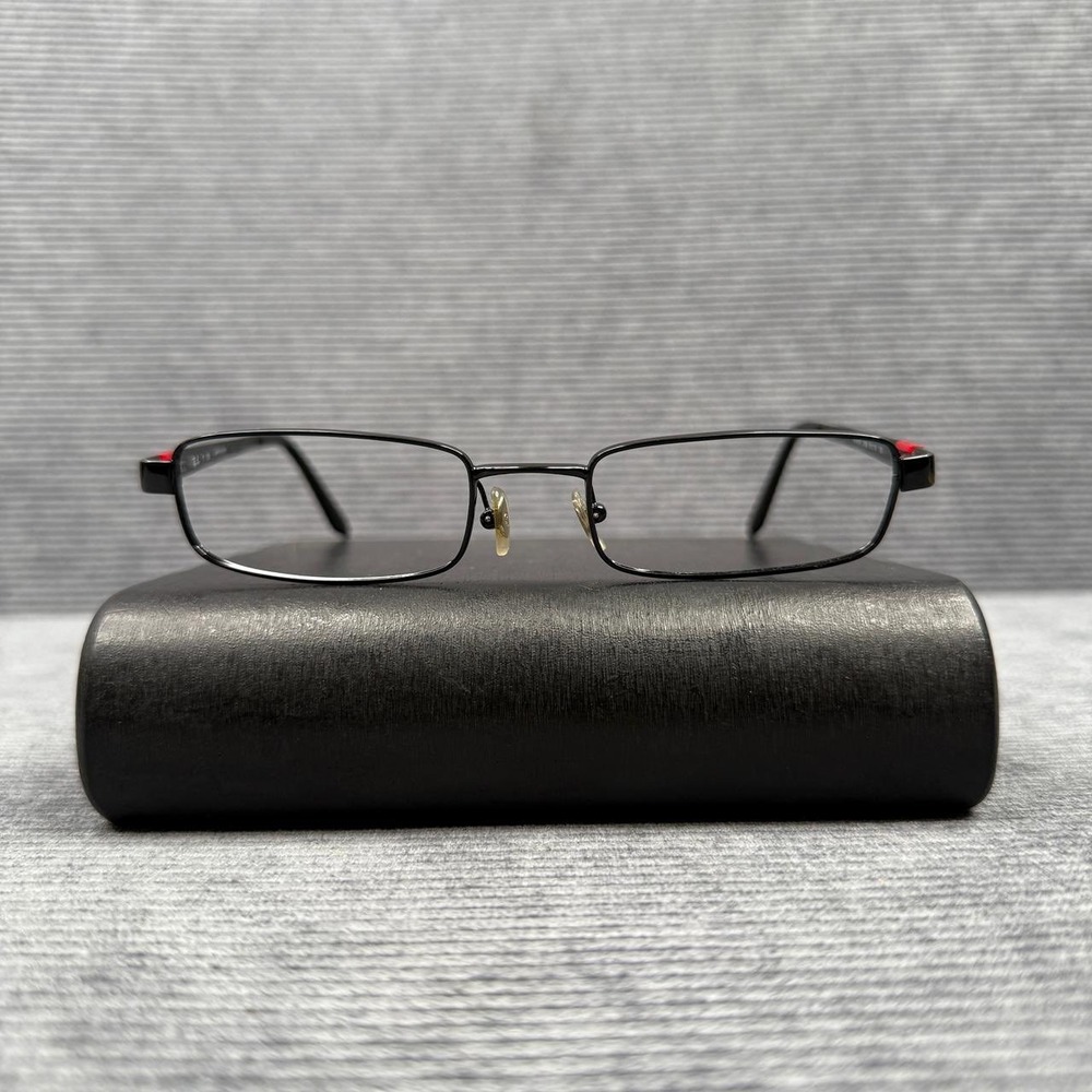 Ray-Ban RB 6076 2509 Black Red Rectangular Y2k Eyeglasses Frames 51-19-135